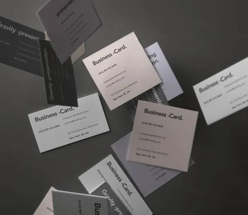 空中漂浮企业名片样机 Falling Psd Business Card Mockup