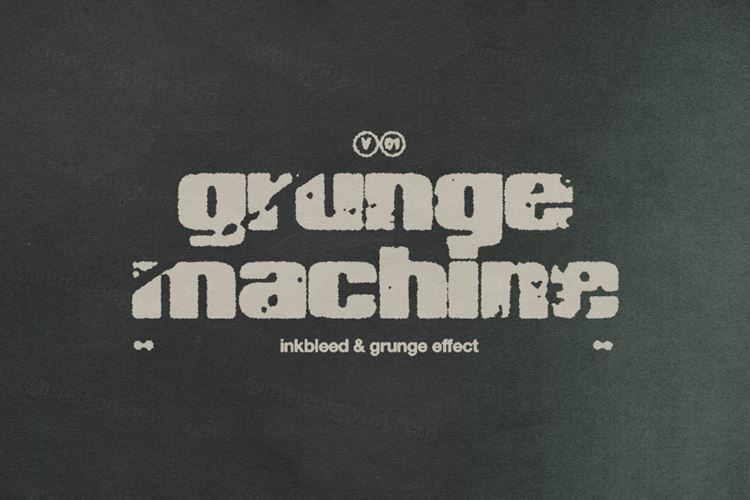 潮流做旧艺术反设计墨水渗透垃圾效果PS动作素材 Grunge