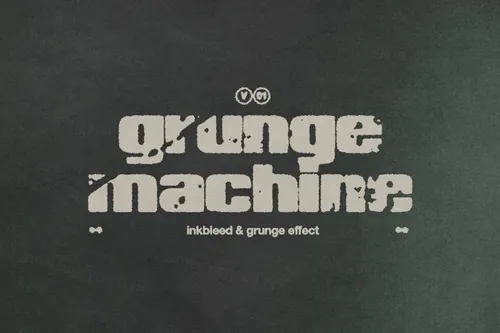 潮流做旧艺术反设计墨水渗透垃圾效果PS动作素材 Grunge