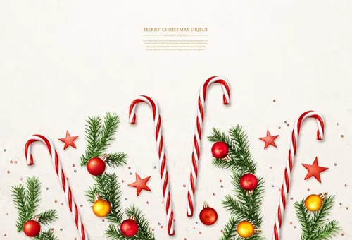 精致的圣诞节极简主义新年装饰元素插画素材