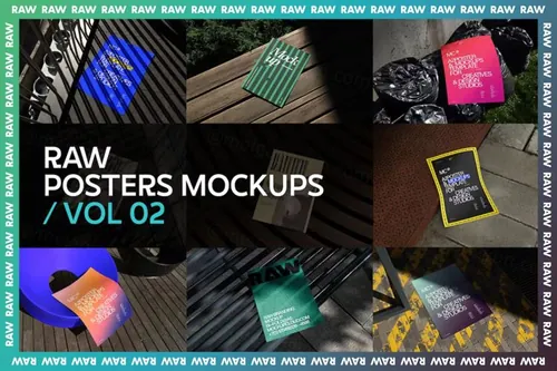 高质量印刷广告宣传单海报手册设计贴图展示样机PSD模板 Ra