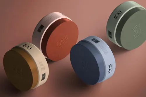 化妆品乳霜罐装品牌包装设计展示样机PSD模板 Isometr