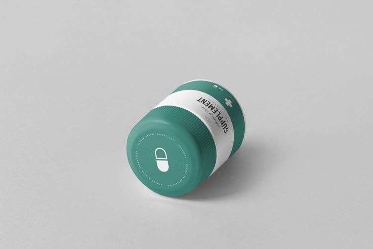 高品质高端逼真质感的药品包装设计展示模型 supplement-jar-box-mock-up-2