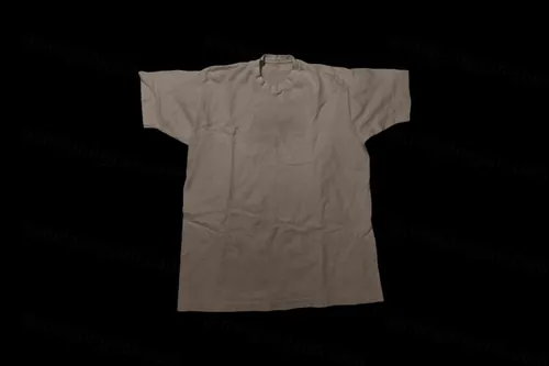 潮流街头皱巴巴的圆领薄款T恤服饰设计贴图样机模板 Wrinkled T-Shirt Mockup