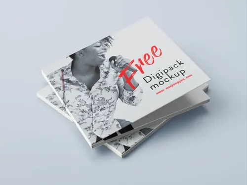 数码光盘音乐光碟CD设计品牌包装提案样机PSD模板素材 6 panel digipack mockup