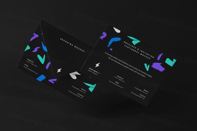 精美信封设计展示样机模板 Stationery Psd Envelope Mockup Set