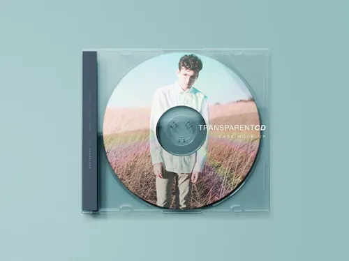 透明光盘盒包装贴图展示模版 Transparent CD Case Mockup