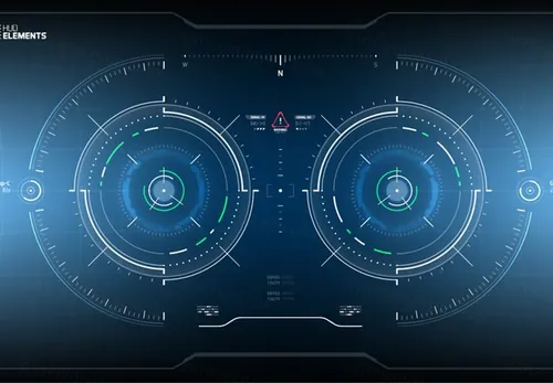 汽车码表汽车仪表喷人工智能科技感ai矢量插画