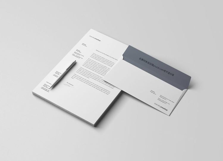高品质高端信纸盒信封品牌VI设计模板 Branding Mockup