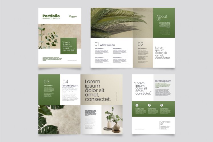 潮流渐变创意工作室简介个人简历画册手册矢量设计模板 Creative portfolio templates
