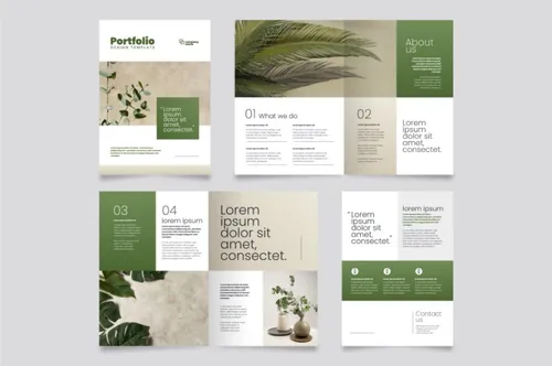潮流渐变创意工作室简介个人简历画册手册矢量设计模板 Creative portfolio templates