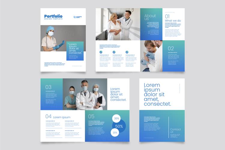 潮流渐变创意工作室简介个人简历画册手册矢量设计模板 Crea