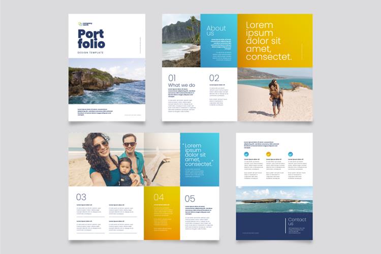 潮流渐变创意工作室简介个人简历画册手册矢量设计模板 Crea