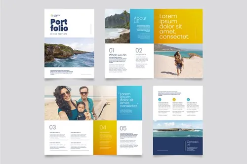 潮流渐变创意工作室简介个人简历画册手册矢量设计模板 Crea