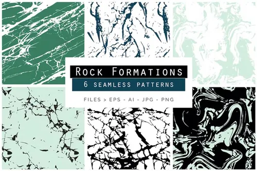 粗犷自然的岩层石纹无缝拼接图案素材 Rock Formati