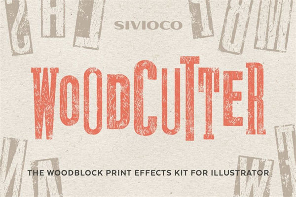 木纹AI动作 Woodcutter Illustrator Actio