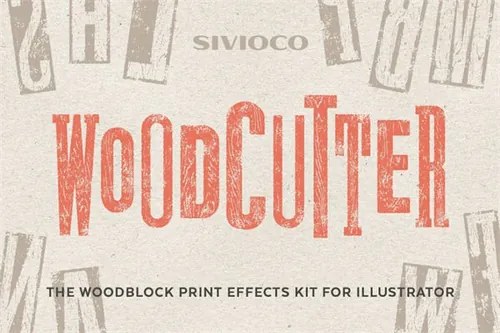 木纹AI动作 Woodcutter Illustrator Actio