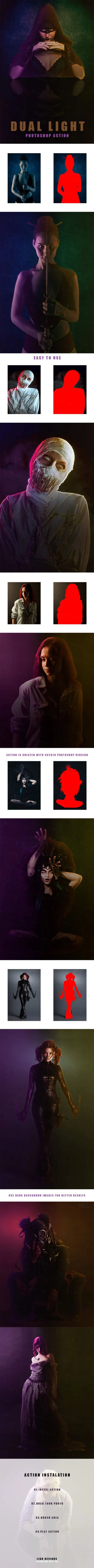 双光源图像处理的PS动作下载 Dual Light Photoshop Action