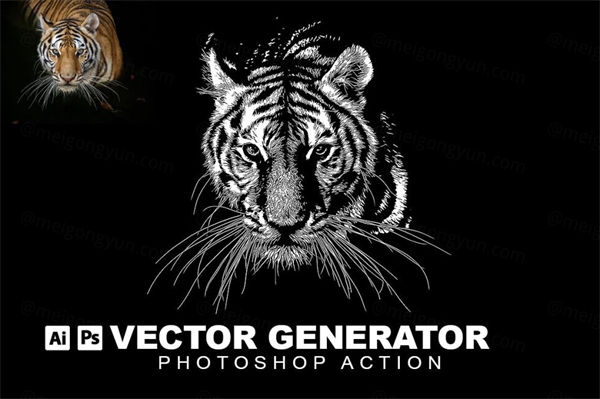 照片素描画处理的PS动作下载Vector Generator Phot