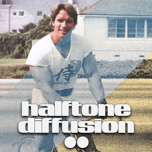 复古变色调颗粒感做旧纹理图案特效PS动作 Halftone