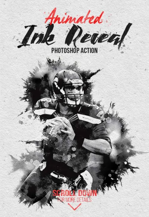 动画水墨展示的PS动作下载 Animated Ink Reveal Photoshop Action