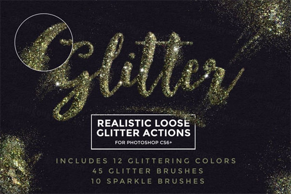 金粉效果PS动作 Loose Glitter Photoshop Ac