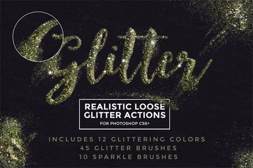 金粉效果PS动作 Loose Glitter Photoshop Ac