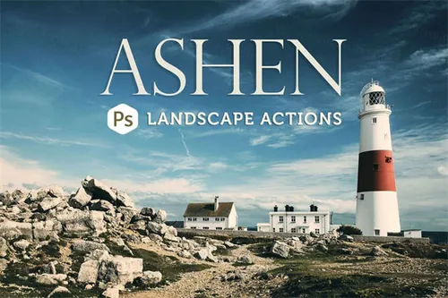 经典的风景照片色彩PS动作 Ashen Landscape Actio