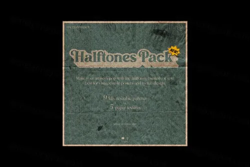 复古海报磨损纹理半色调网点图案素材合辑 Halftones