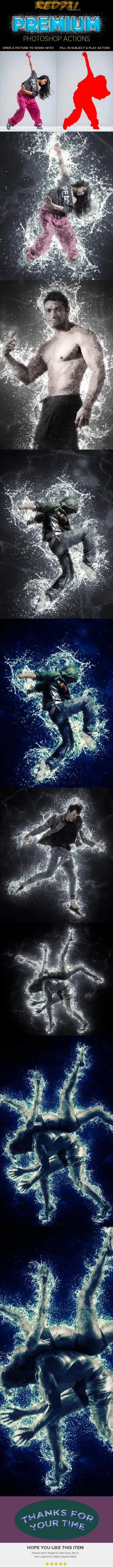 打造灰色水花环绕效果的PS动作