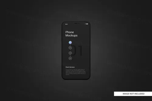 黑色手机白模APP设计提案UI贴图界面展示样机模板 Black mobile phone screen mockup