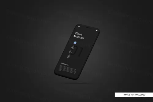 黑色手机白模APP设计提案UI贴图界面展示样机模板 Black mobile phone screen mockup
