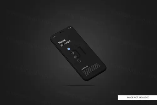 黑色手机白模APP设计提案UI贴图界面展示样机模板 Black mobile phone screen mockup