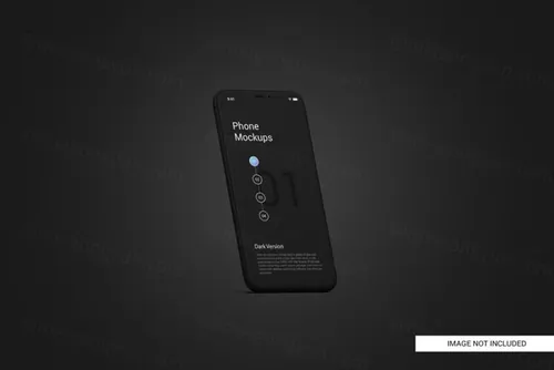 黑色手机白模APP设计提案UI贴图界面展示样机模板 Black mobile phone screen mockup
