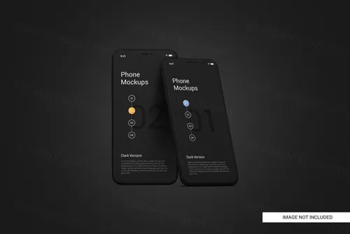 黑色手机白模APP设计提案UI贴图界面展示样机模板 Black mobile phone screen mockup