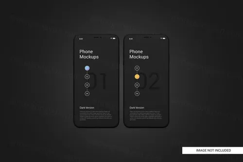 黑色手机白模APP设计提案UI贴图界面展示样机模板 Black mobile phone screen mockup