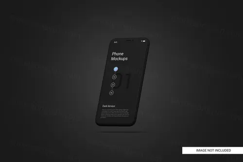 黑色手机白模APP设计提案UI贴图界面展示样机模板 Black mobile phone screen mockup