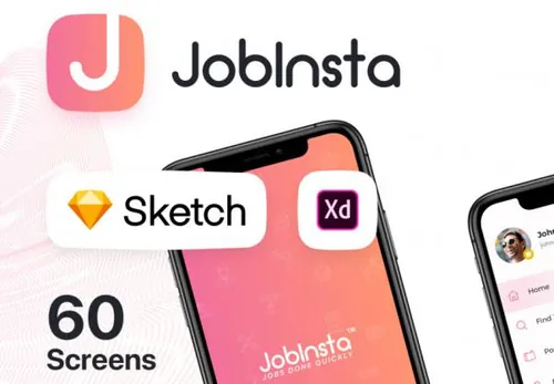 兼职雇佣平台APP移动程序UI界面设计素材 JobInsta UI K
