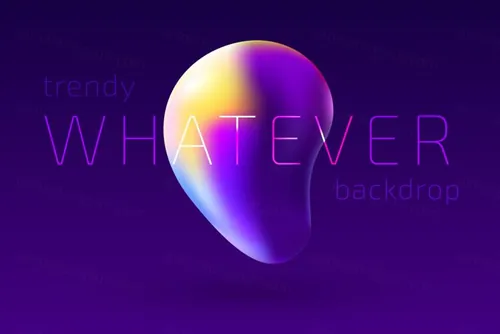 时尚蓝紫色舞台渐变形状背景未来科技AI矢量素材图 Trendy Colorful Fluid Gradient