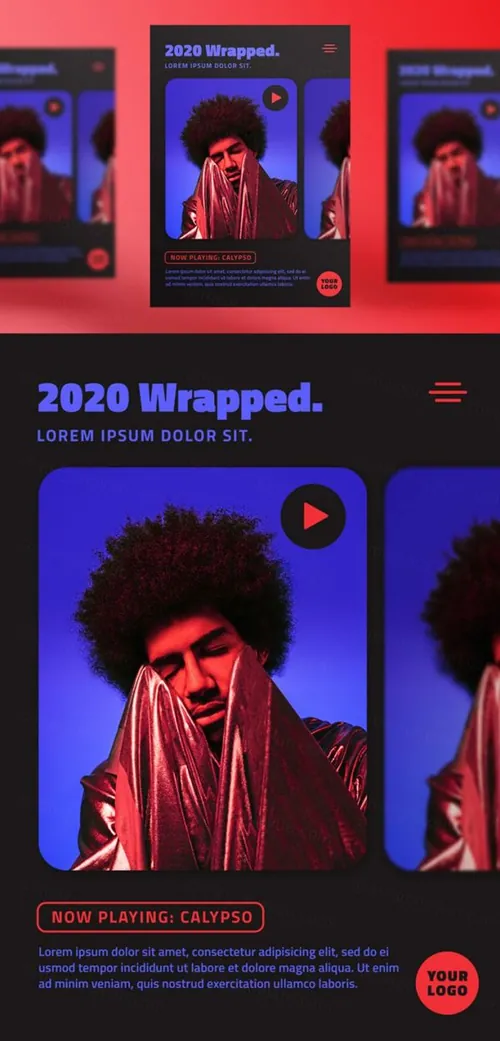 霓虹街头潮流摇滚音乐新媒体宣传海报PSD模板 Neon futuristic music template