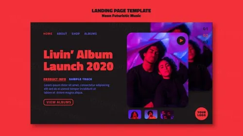 霓虹街头潮流摇滚音乐新媒体宣传海报PSD模板 Neon futuristic music template