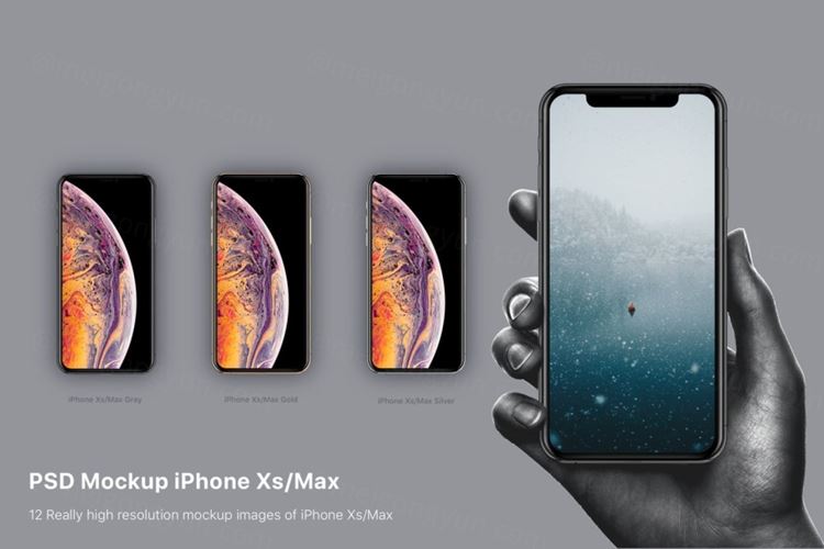 款高分辨率的高品质iPhone Xspsd-mockup-iphone-xs-max