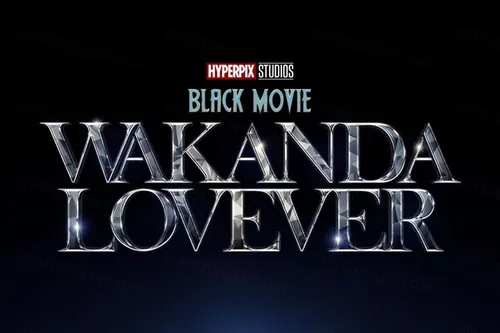 电影金属立体字文本特效PSD模板 Black Panther