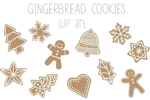 圣诞节装饰素材包Gingerbread cookies clip art