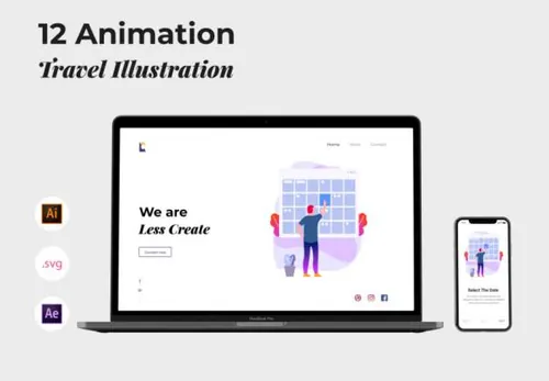 12款有趣的旅行概念Web插画动画素材 Animate Illustraion