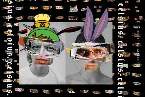 50张旧报纸杂志面孔剪贴画PNG免抠图素材 CELSIUS - FACES