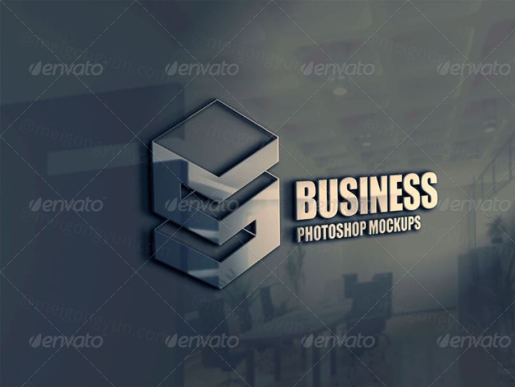 立体LOGO贴图模型9 Photorealistic 3D Logo Mock-ups