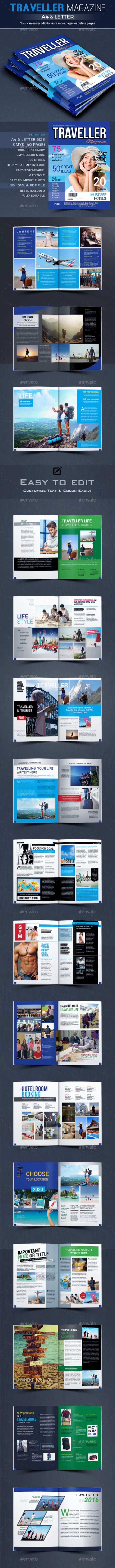 旅游杂志现代宣传册图册设计模板 Travel Magazine 23794961