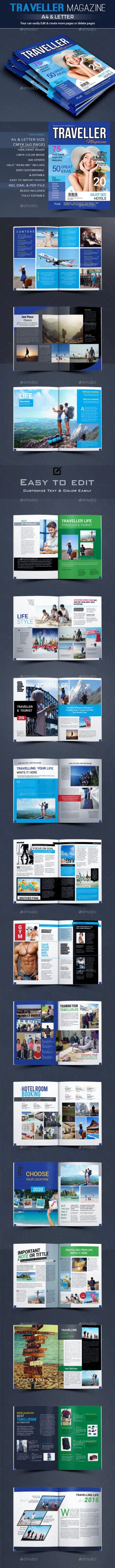 旅游杂志现代宣传册图册设计模板 Travel Magazine 23794961