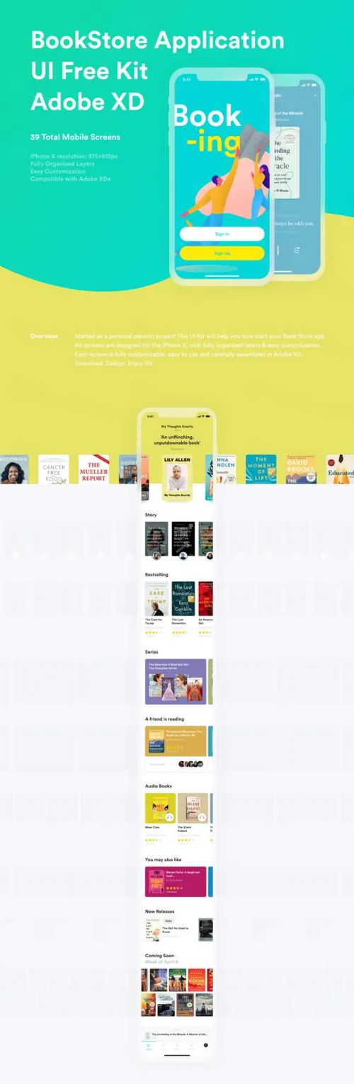 书籍阅读移动APP应用程序界面设计 BookStore Application